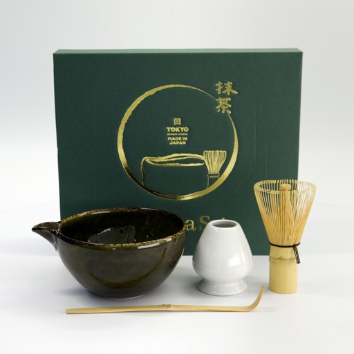 [34082] Matcha Giftset Amano Oribe Green 14.5x6.5cm 4pcs 34082 1/20