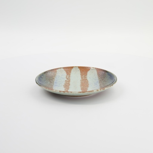 [34249] Aka-cha Suisho Plate 19.5x3cm Brown 34249 6/48