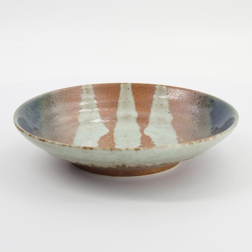 [34251] Aka-cha Suisho Deep Plate 23x5cm Brown 34251 4/32