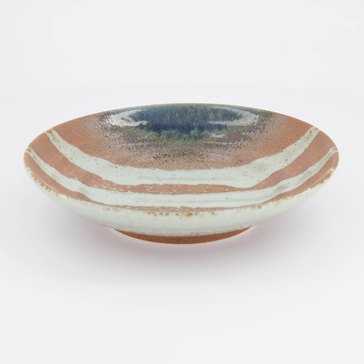 [34251] Aka-cha Suisho Deep Plate 23x5cm Brown 34251 4/32