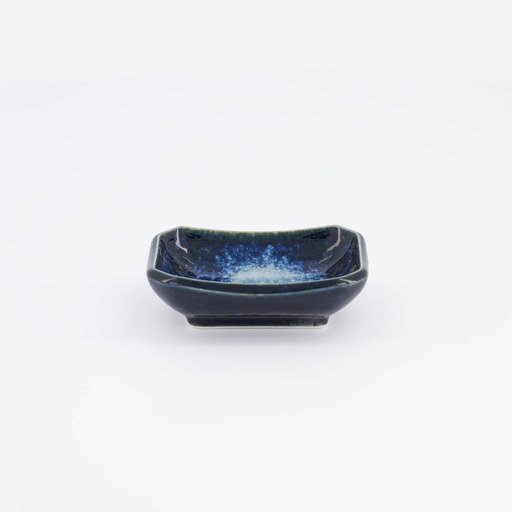 [34256] Cobalt Blue Sauce Choku Dish Rectangular 8.8x6.5x2.8cm 34256 12/144