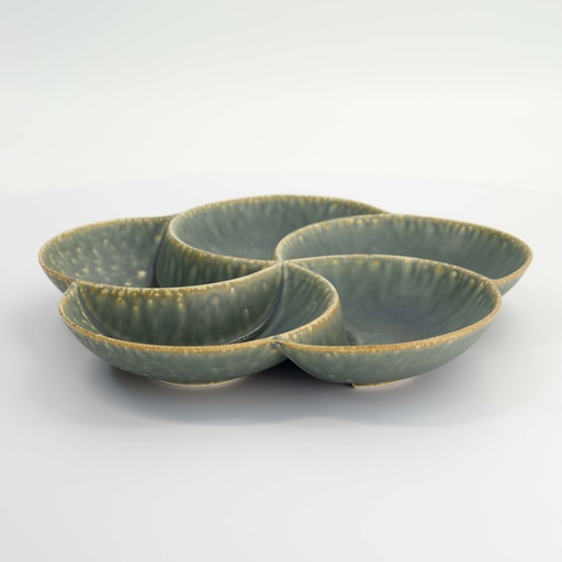 [34300] Flower Segment Plate 26x3.8cm Green 34300 1/16