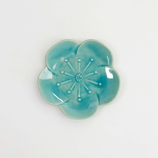[34313] Flower Shaped Plate 11.5cm Blue 34313 12/144