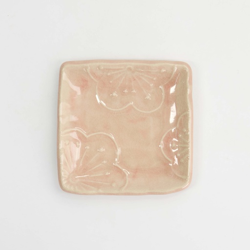 [34315] Ume Square Plate 12.5cm Pink 34315 12/144
