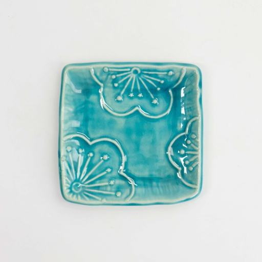 [34316] Ume Square Plate 12.5cm Blue 34316 12/144