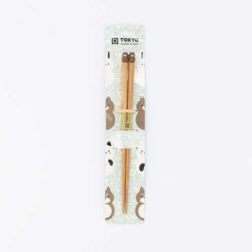 [617096] Chopstick Bear Brown 22.5cm A8-D10 617096 12/240 
