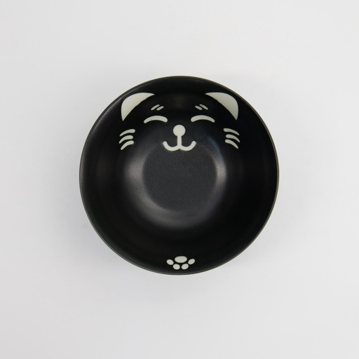 [617584] Kawaii Cat Neko Bowl 15x7cm 500ml Black 617584 6/48