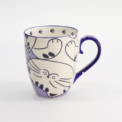 [618130] Kawaii Cat Blue Mug W/Giftbox 8.7x10.2cm 340ml 618130 1/36