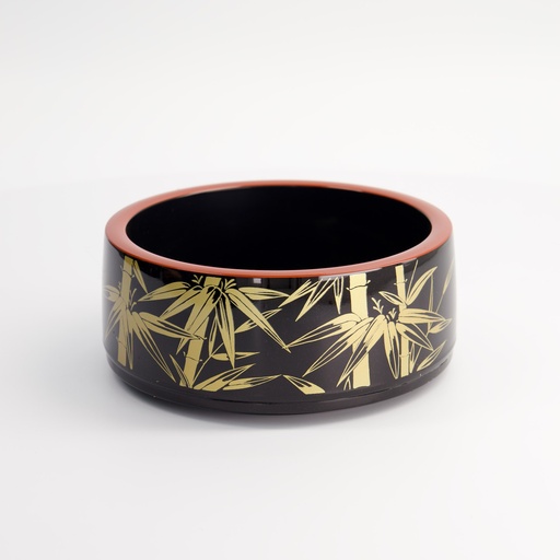 [4874] Sushi Oke Outer 16x6.5cm Inner 14x5cm No.6 Black Bamboo 4874 1/60