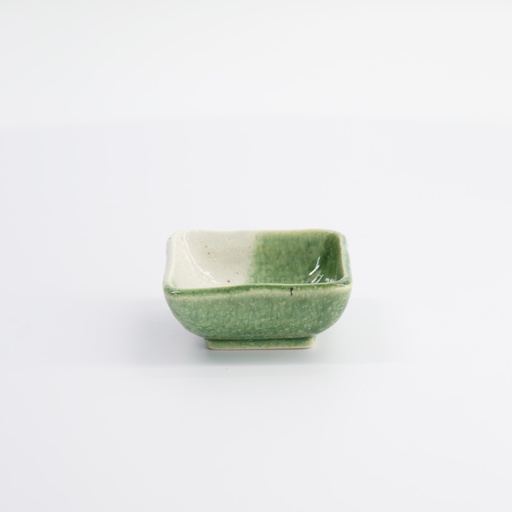 [7442] Mino Craft Sauce Dish 7.5x3cm Grey/Green MS-3012/D 12/144