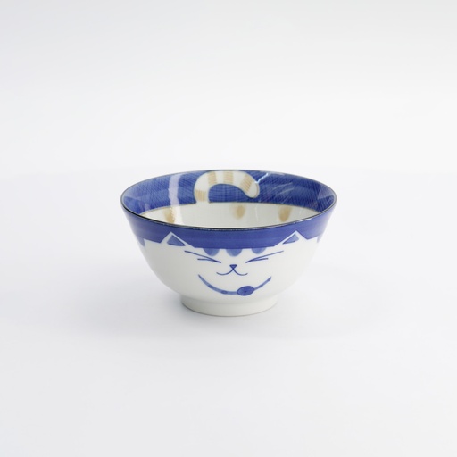 [2221] Kawaii Cat Neko Tayo Bowl 13x6.6cm 300ml Blue KY55/78 6/48
