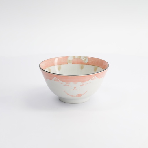 [2222] Kawaii Cat Neko Tayo Bowl 13x6.6cm 300ml Pink KY55/79 6/48