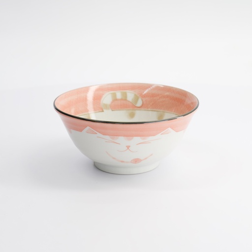 [2223] Kawaii Cat Neko Tayo Bowl 15x7cm 500ml Pink KY56/79 6/48