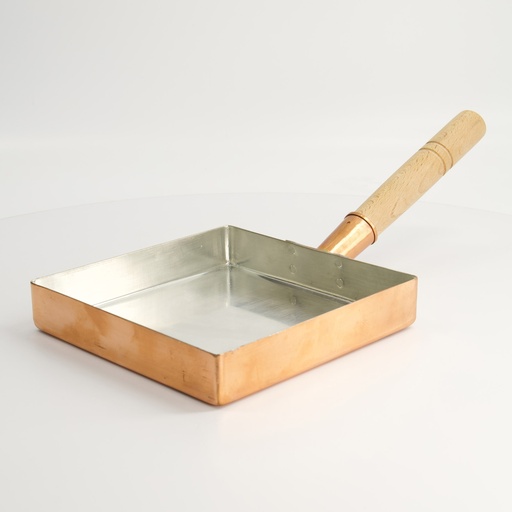 [9902] Kitchen Copper Egg Pan 24x24x3cm (wooden lid #4857) BTM-01/24 1/1