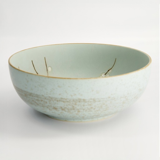 [7372] Green Soshun Bowl 25x8cm 2400ml Q593/BP 1/12
