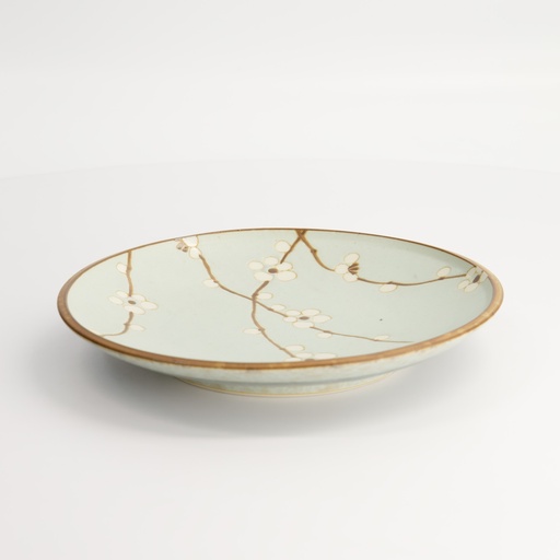 [7373] Green Soshun Plate 19.5x3cm Q275/BP 6/48