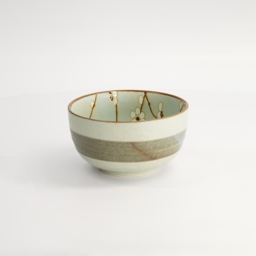 [7395] Green Soshun Tayo Bowl 13x7cm 550ml Q55/BP 4/32
