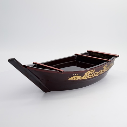 [4149] Lacquerware Sushi Boat 46x18.5cm Black 4149 1/20