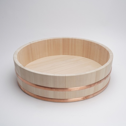 [4336] Wooden Sushi Hangiri w/Copper Hoop Japan Made 60x16.2cm YU-60 1/3 