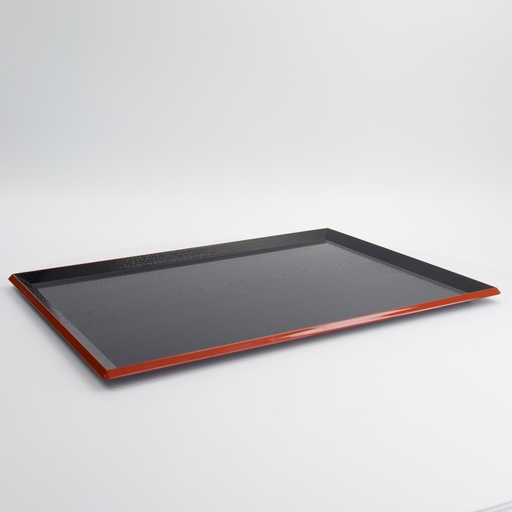 [4526] Lacquerware Tray 45x33cm Bl/Rd 4526 10/30