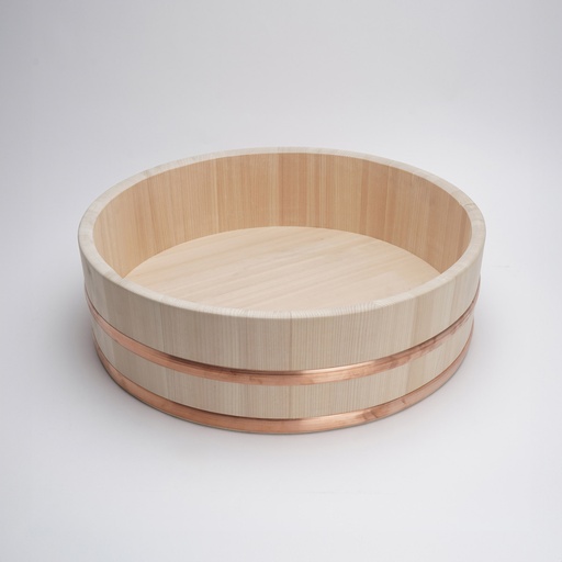 [4895] Wooden Sushi Hangiri w/Copper Hoop Japan Made 48x11.5cm YU-48 1/5