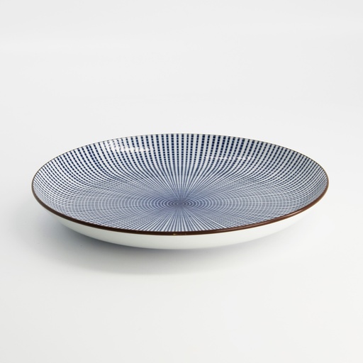 [2573] Sendan Blue Plate Round 21.5x3cm FK28/NS (38107) 6/24