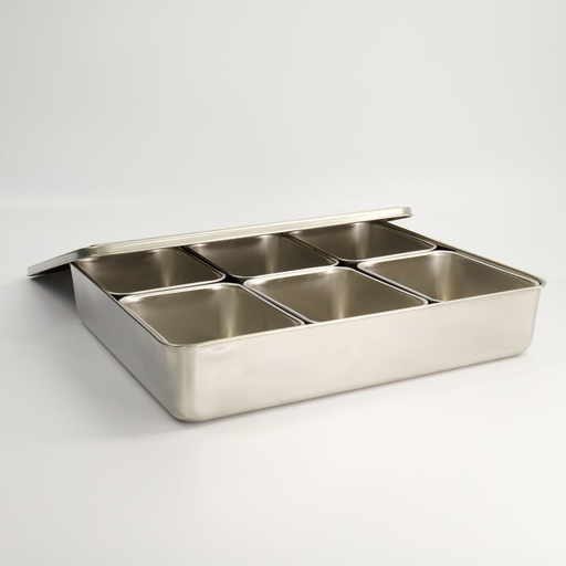 [4118] Kitchen Seasoning Container Stainless Steel Made in Japan 6pcs 33x28.4x6.3cm  028058 1/4