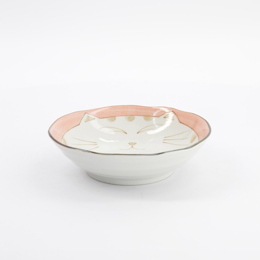 [2468] Kawaii Bowl Cat Neko 16.5cm 450ml Pink HY567/P(P) 10/80