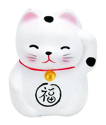 [6196] Lucky Cat 5.2cm Wh. KT30/C 1/192