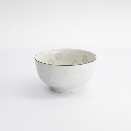 [2094] Kawaii Cat Neko Tayo Bowl 12.7x7cm 300ml Blue HE55/B (P) 5/60