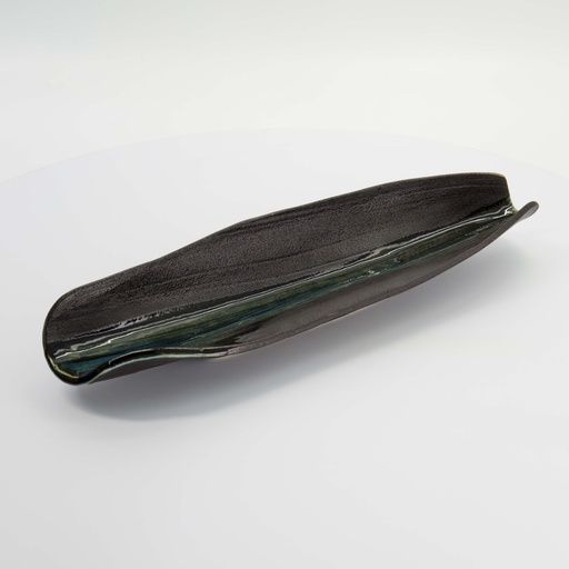 [7681] Mino Craft Plate 40x11cm Green/Grey MS-6358 1/18