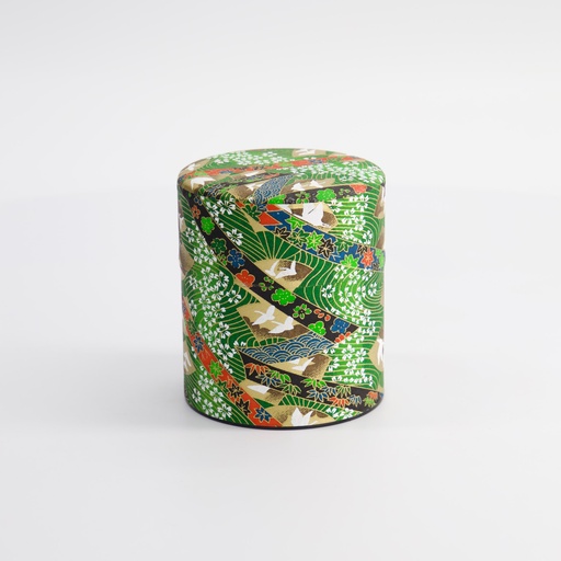 [7752] Tea Container S.S. 7.5x9.5cm 100g Green TCN380 1/120